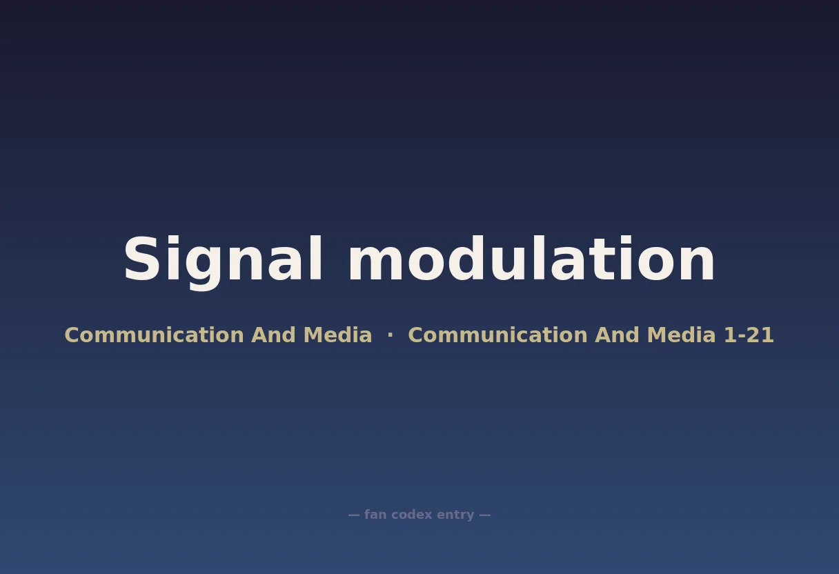Signal modulation
