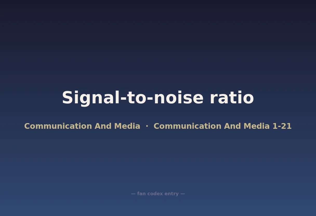 Signal-to-noise ratio
